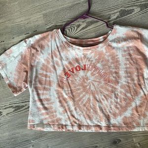 Ivory Ella cropped tie dye T shirt